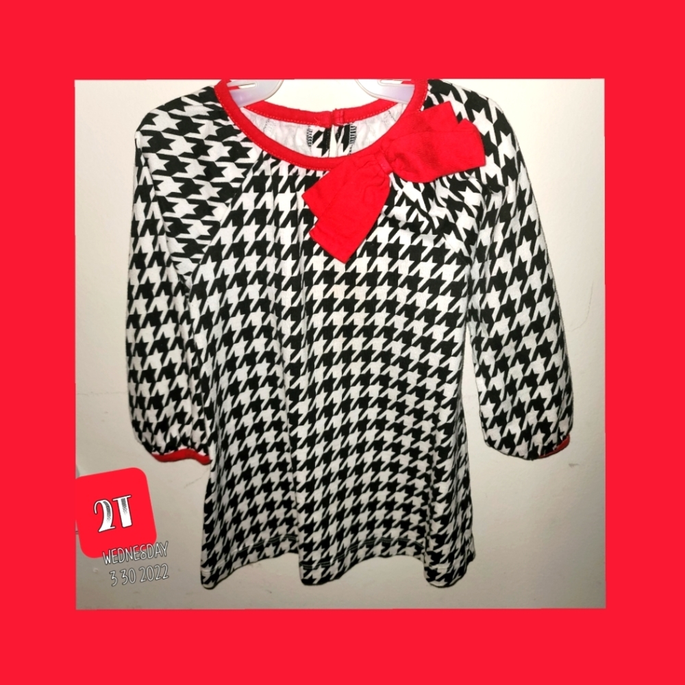 2t Houndstooth & Crimson Alabama dress